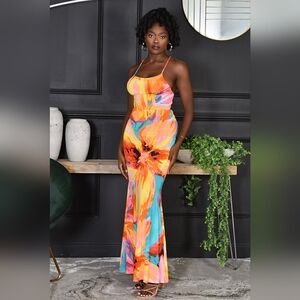 5 for $25 Bundle Deal - CRISS CROSS BACK MAXI DRESS (MULTI)